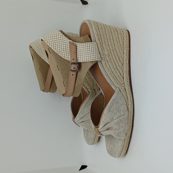 New Lucky Brand Macrimay Espadrille Wedge Tan Sz 8.5M - Picture 5 of 7
